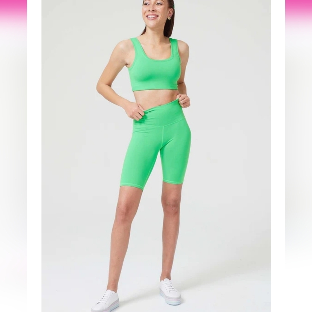 Terez TLC Bike Shorts in Spring Green